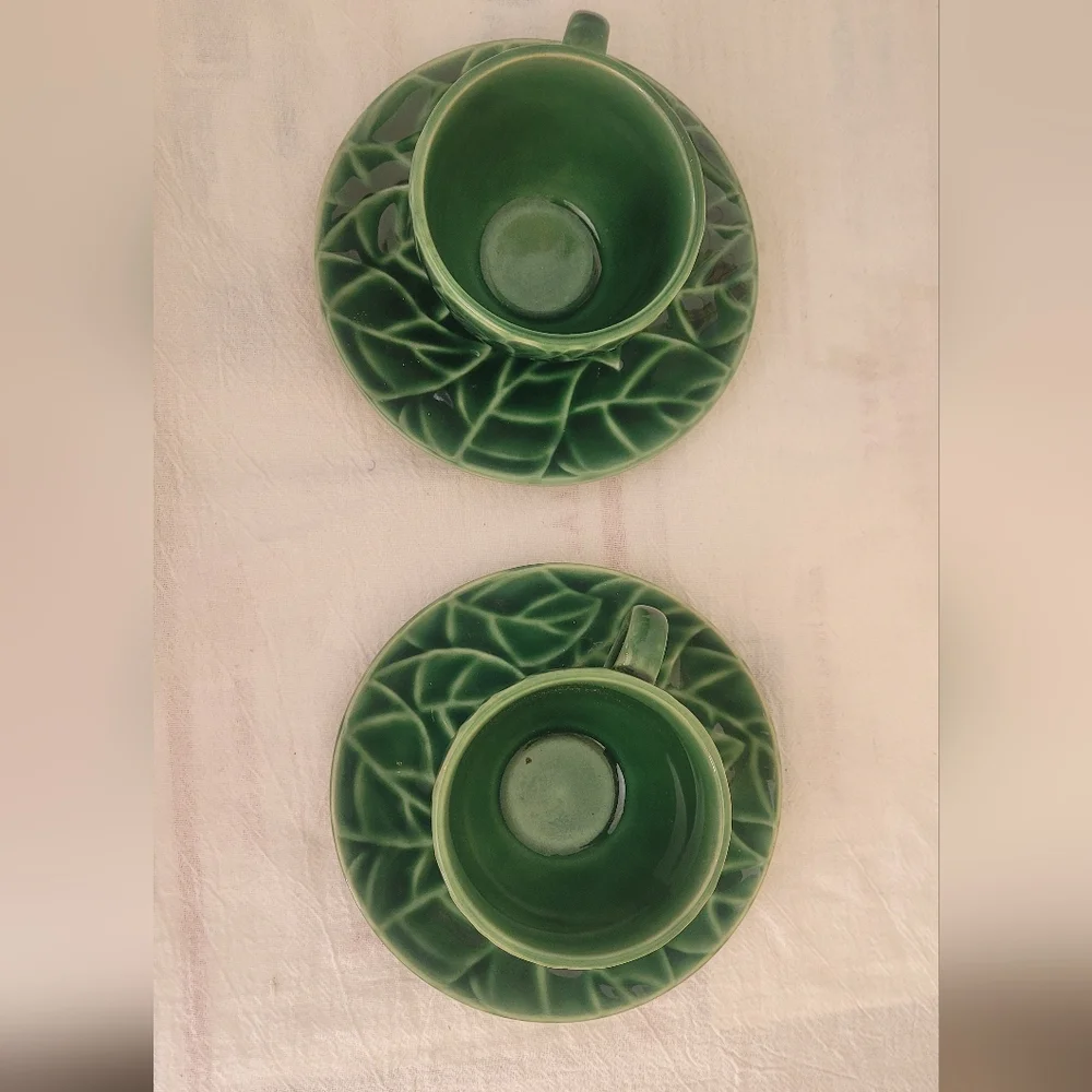 Jade Leaf Teacup and Saucer set
